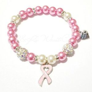 Breast Cancer Pink Handmade Beaded Bracelet Women